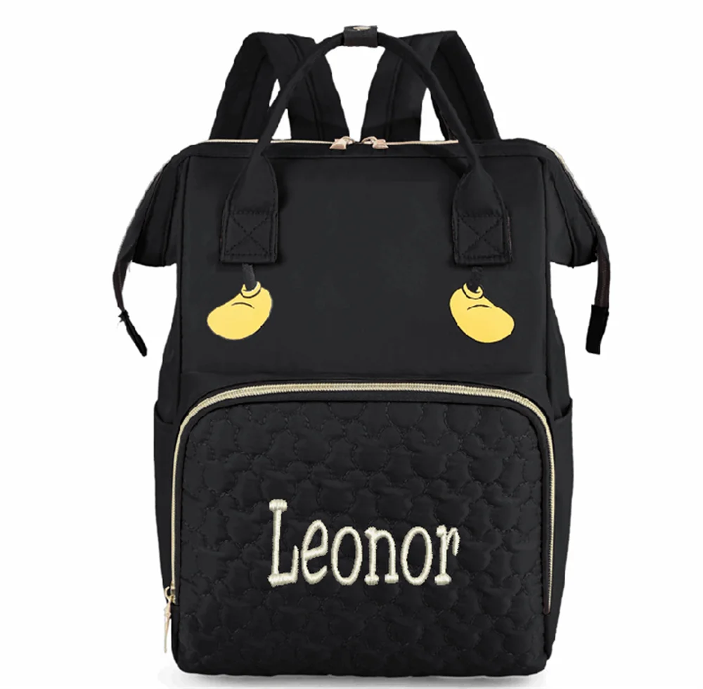 Personalised Embroidery Name Mummy Backpack – Large Capacity Multi-Compartment Travel Bag