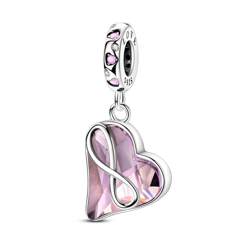 925 Sterling Silver Heart Charm Bead – Mother's Day DIY Bracelet & Necklace Gift