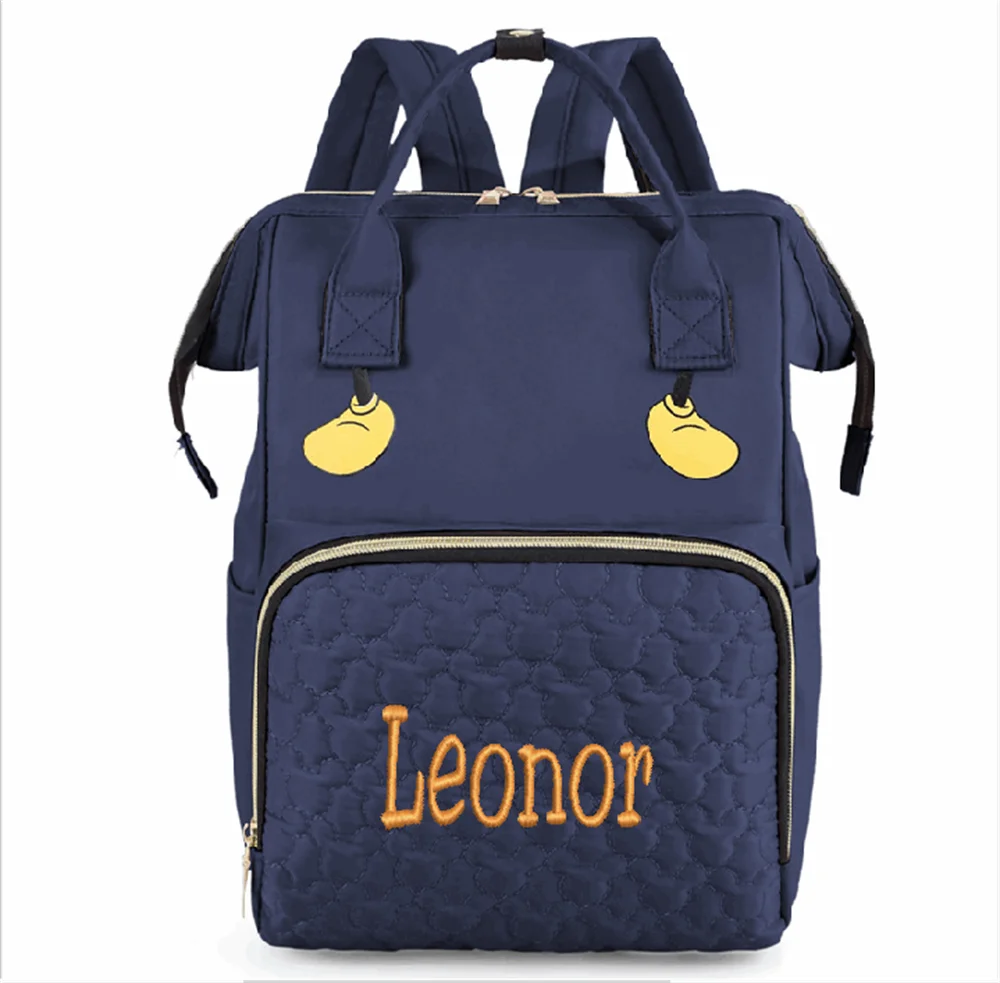 Personalised Embroidery Name Mummy Backpack – Large Capacity Multi-Compartment Travel Bag