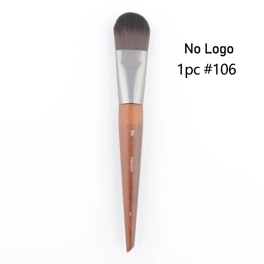 1 piece #108 Foundation Makeup brush Flat Liquid BB cream Natural wood straight Professional Face Mask Make up brushes Synthetic