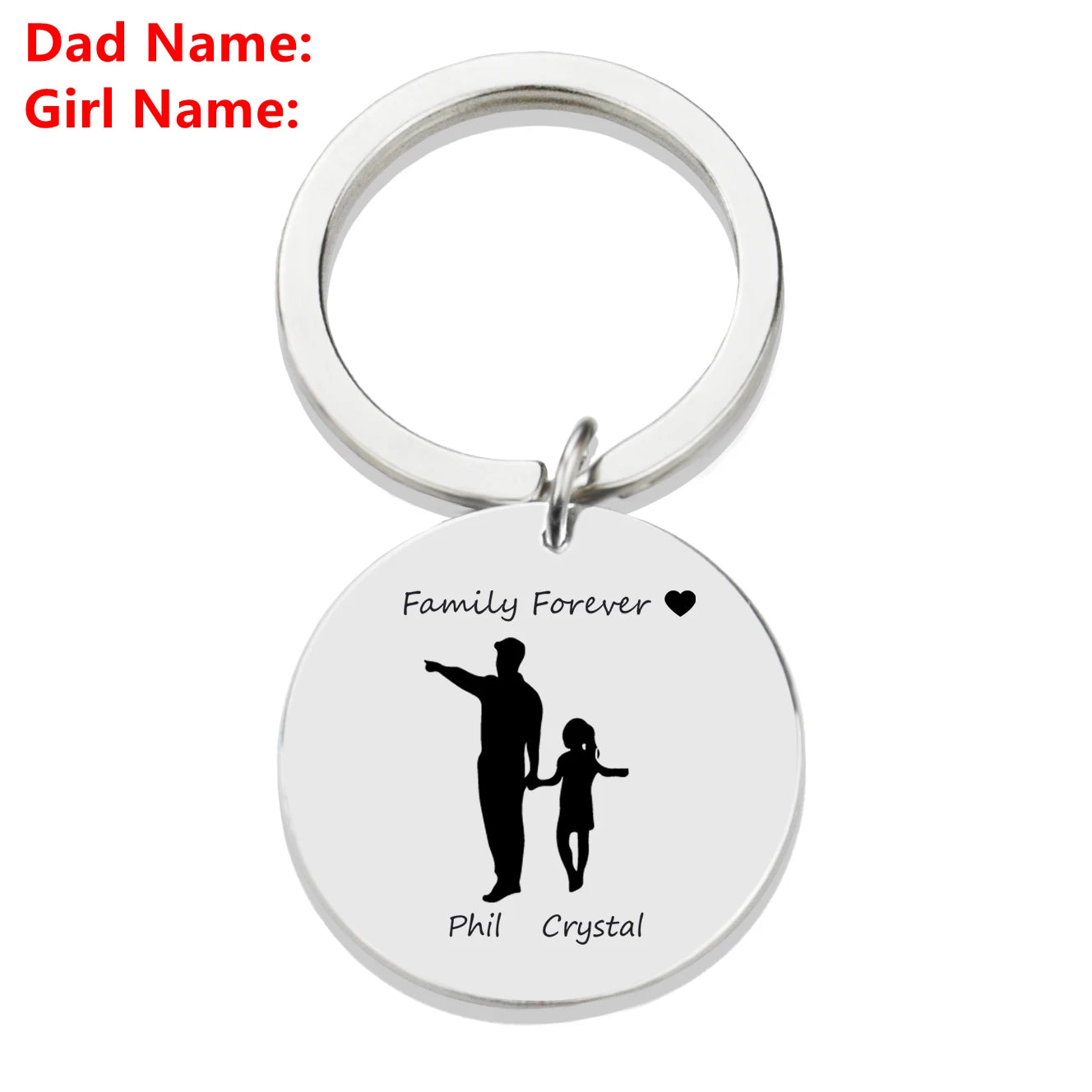 Personalised Family Name Keychain – Custom Engraved Stainless Steel Gift