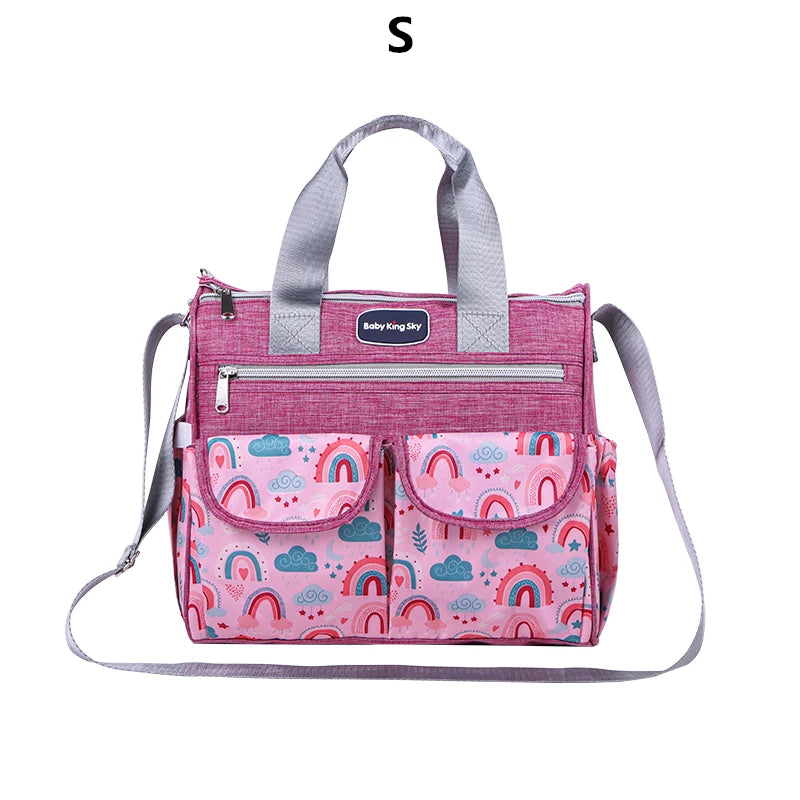 Cloud Print Crossbody Mummy Bag – Large Capacity Travel Diaper Bag