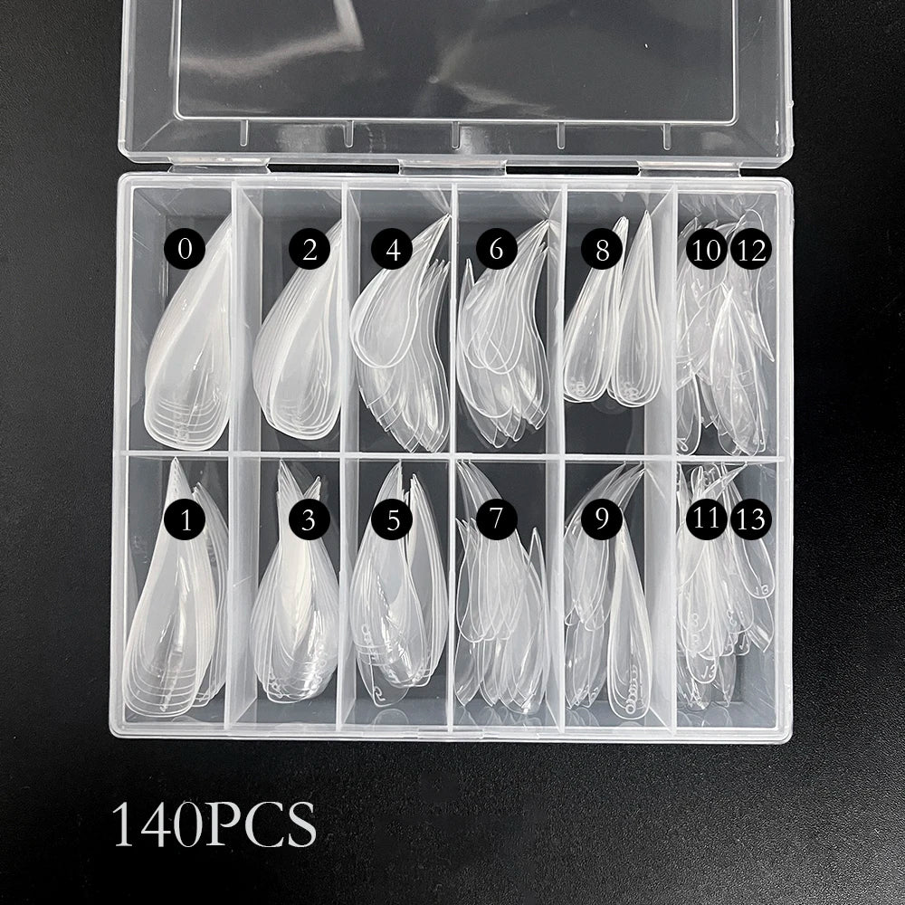 140pcs Dragon Claw Clear Dual Nail Form 3D Cat Claw Hawk Sculptural Nail Tips Full Cover Molds for Poly Nail Gel Extension