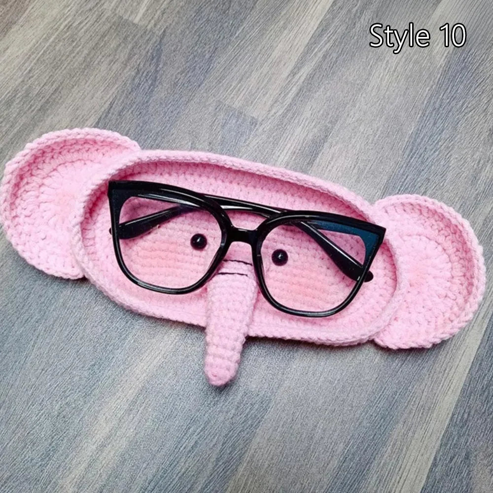 Handmade Crochet Bear Eyeglass Holder Tray – Cute Desktop Organiser & Mother's Day Gift